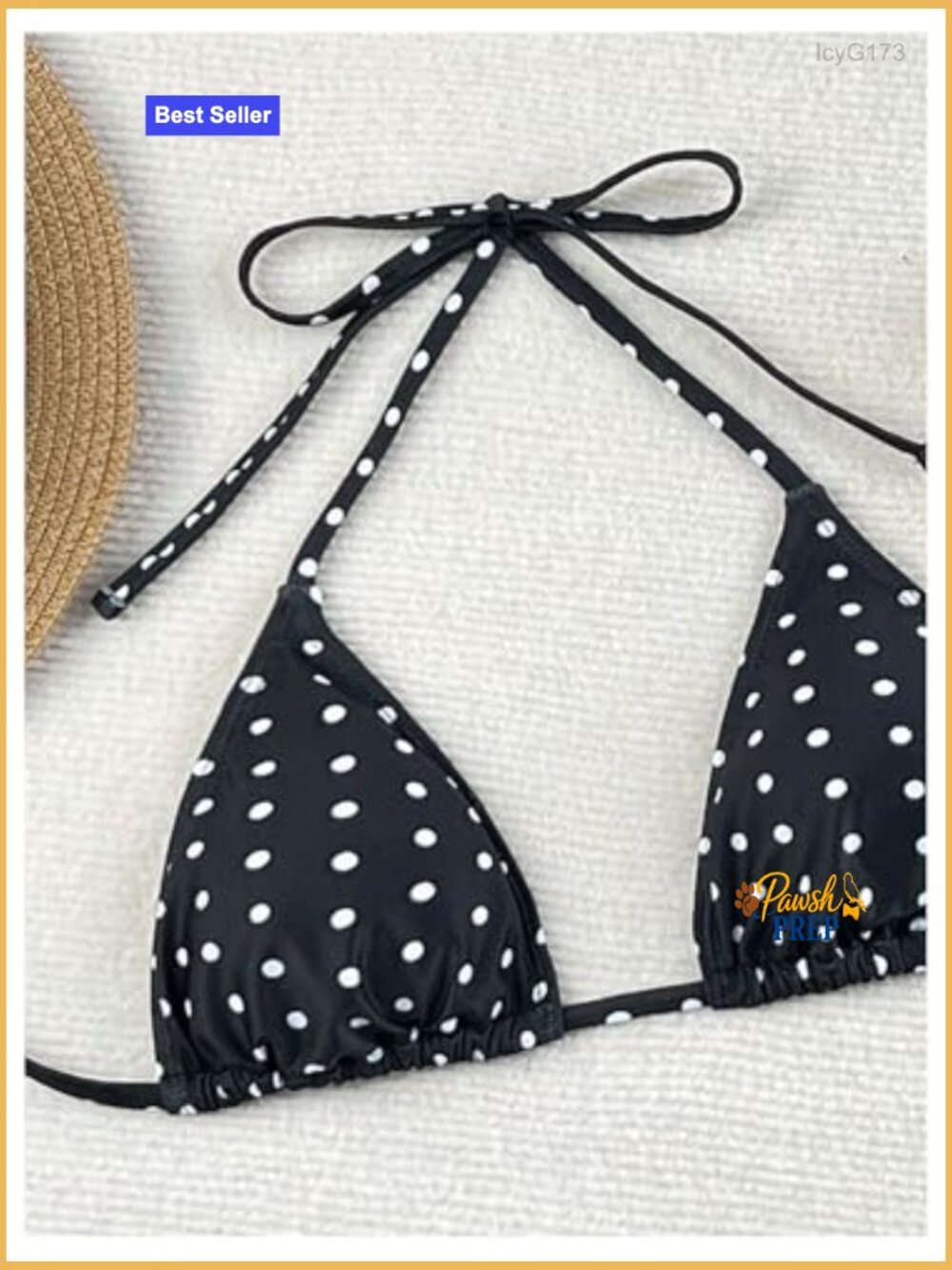 Polka Dots Bikini Set Halter Triangle 2 Piece Swimsuit Swimwear - Picture 4 of 6